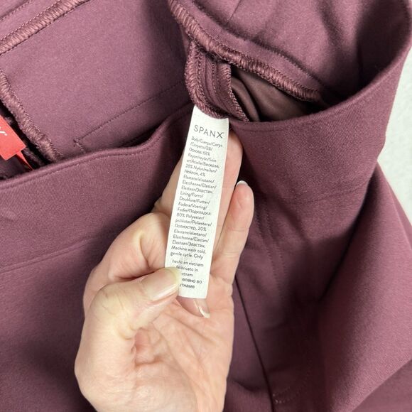 Spanx Slim Straight High Rise Pants Women's Size M Burgundy - Picture 6 of 7